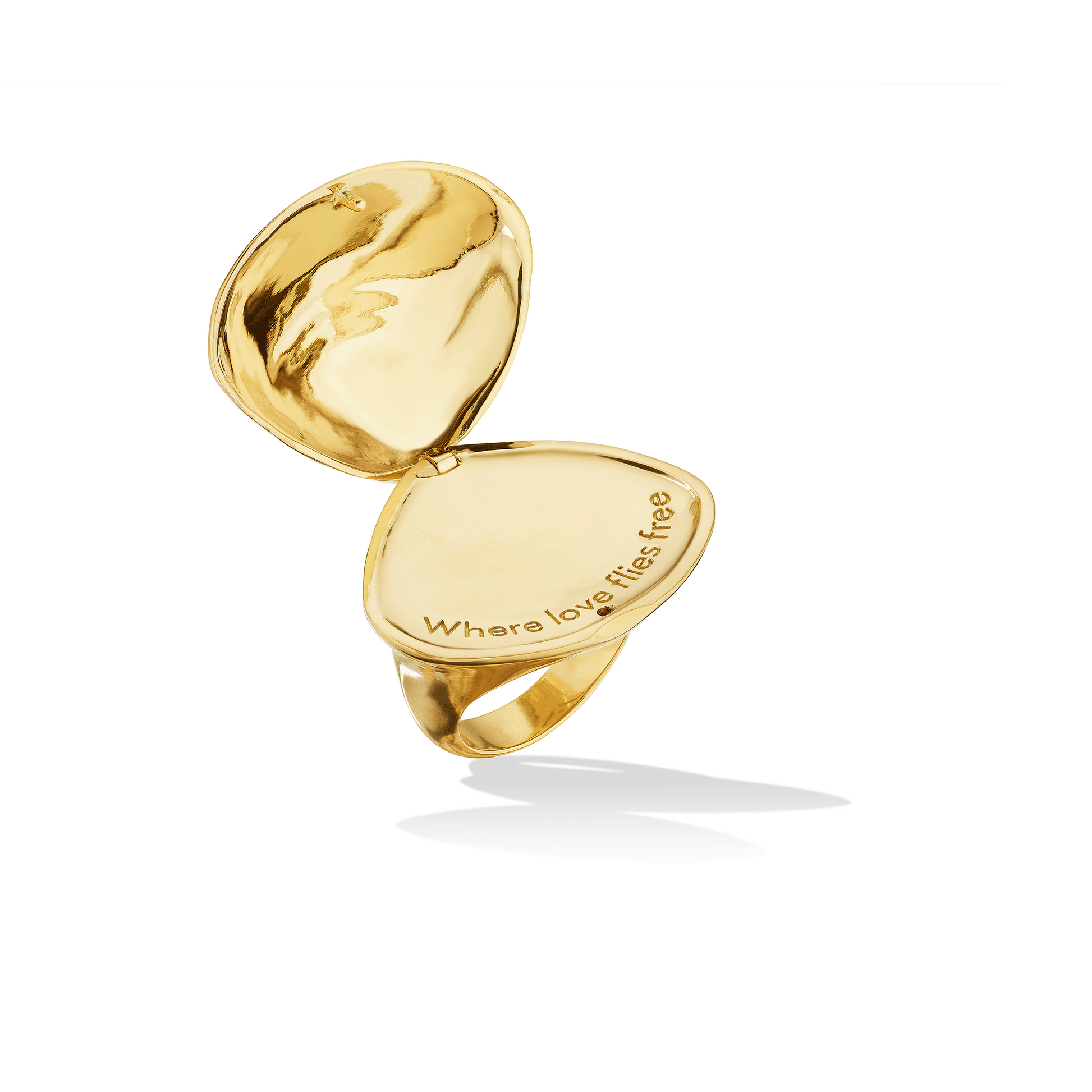 Yellow Gold Shell Cocktail Ring