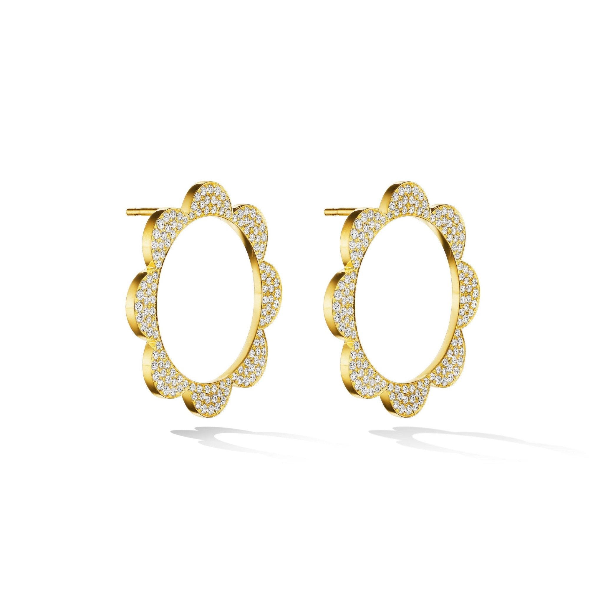 18K Yellow Gold TRIPLET Stud with White Diamonds - CADAR