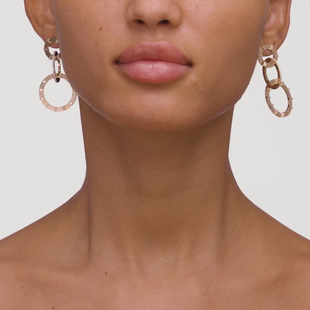 Large White Gold Unity Earrings with White Diamonds