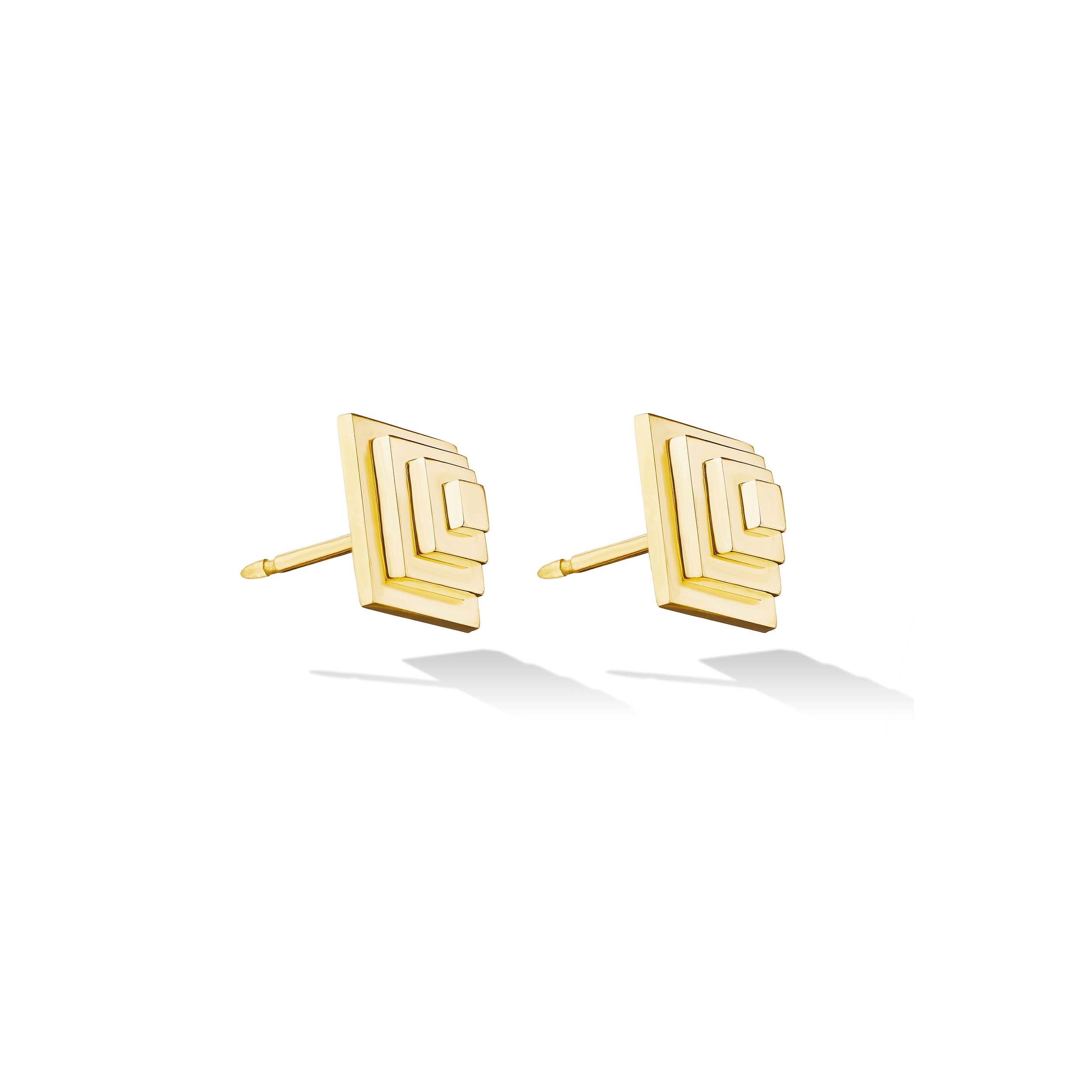 Men's Hip Hop 925 Silver 14k Gold Kite Shaped Side CZ Screw Back Stud  Earrings | eBay