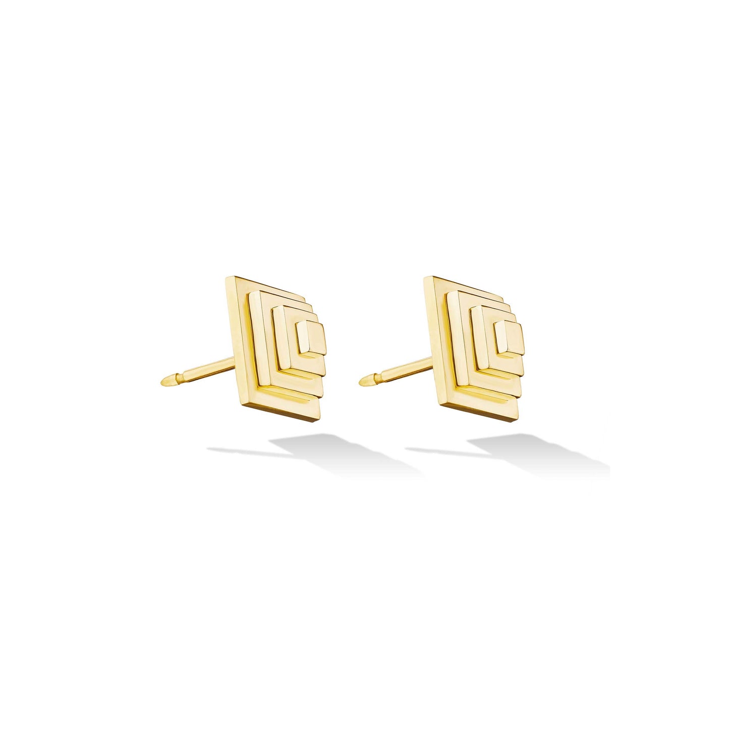 Small Yellow Gold Foundation Stud Earrings
