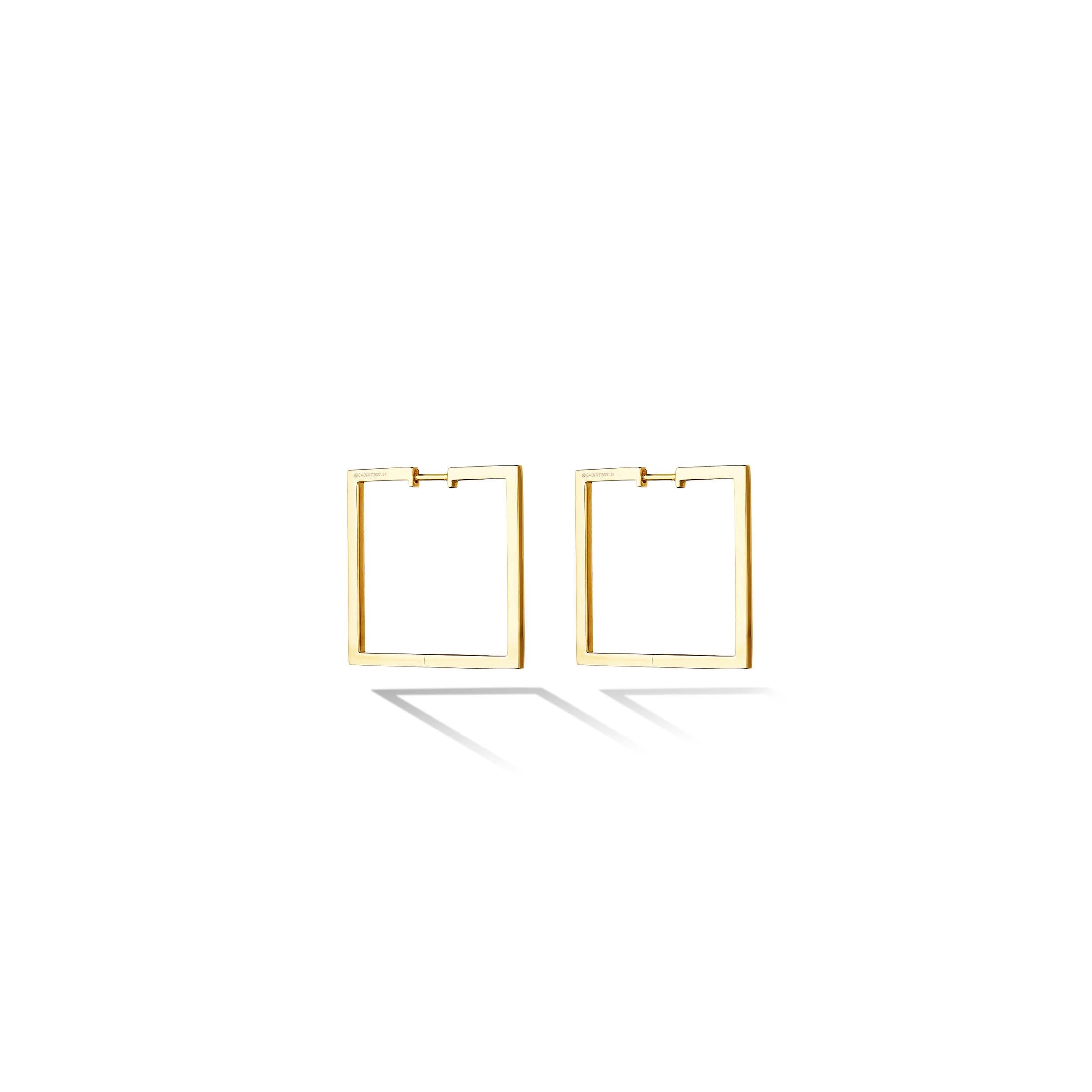 Gabrielle White Gold Plated Open Square Hoop Earrings – Sophia Collection