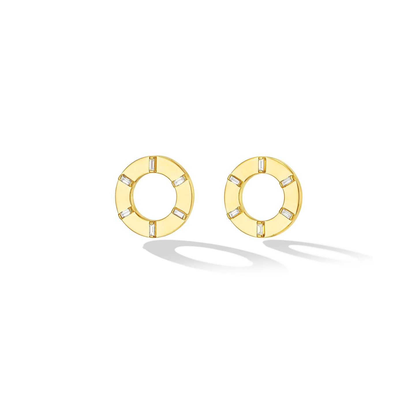 Yellow Gold Prime Unity Stud Earrings with White Diamonds