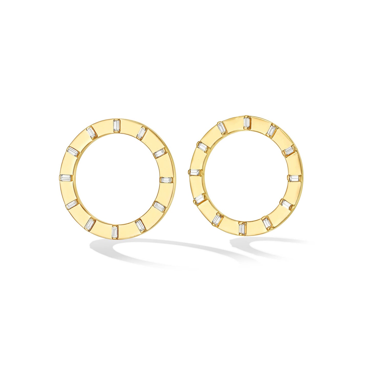 Yellow Gold Sole Unity Stud Earrings with White Diamonds