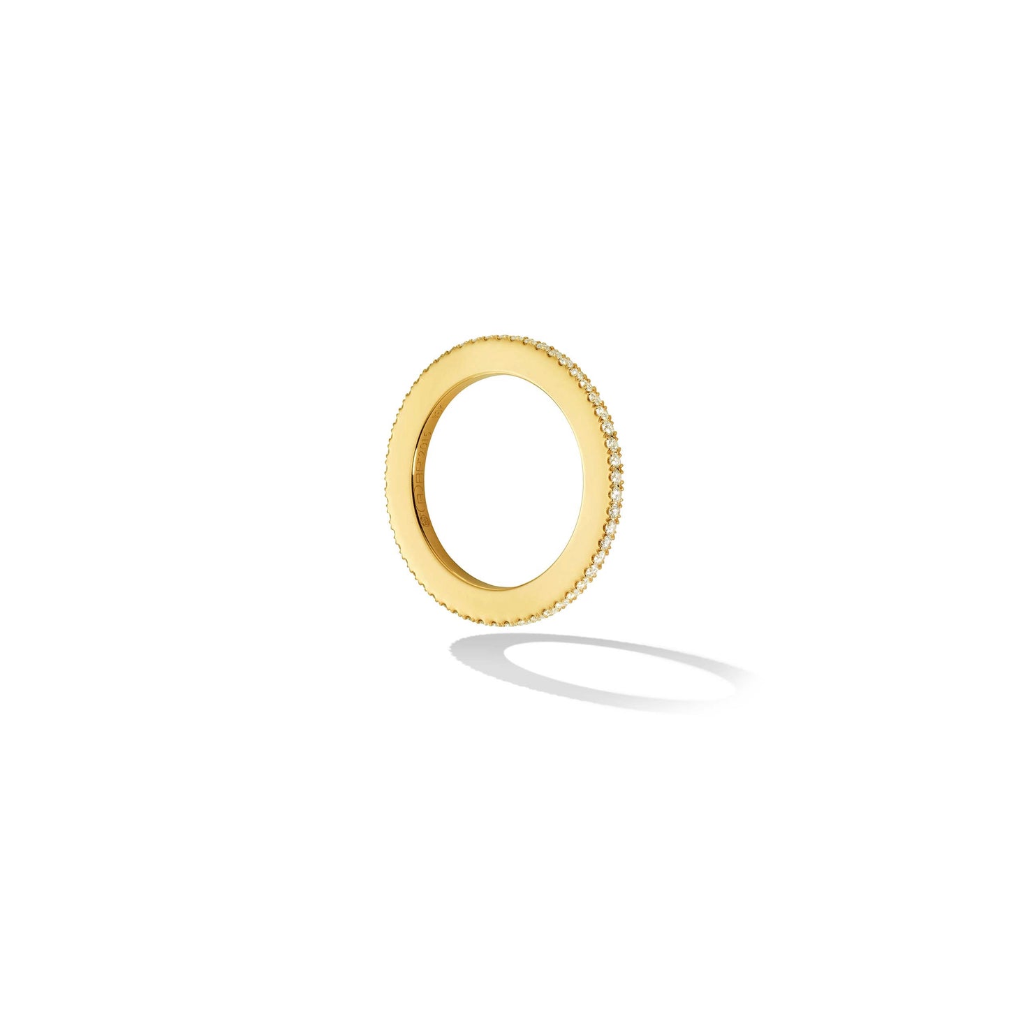 Yellow Gold Solo Stackable Ring with White Diamonds