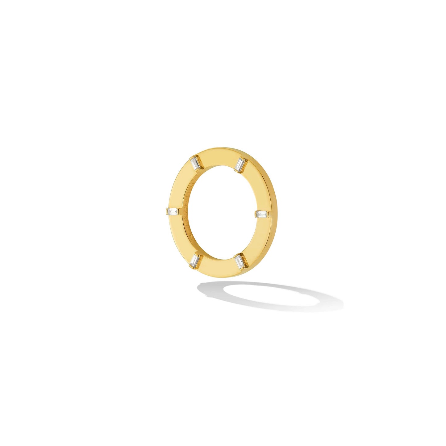 Yellow Gold Prime Stackable Ring with White Diamonds