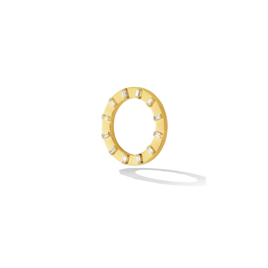 Yellow Gold Sole Stackable Ring with White Diamonds