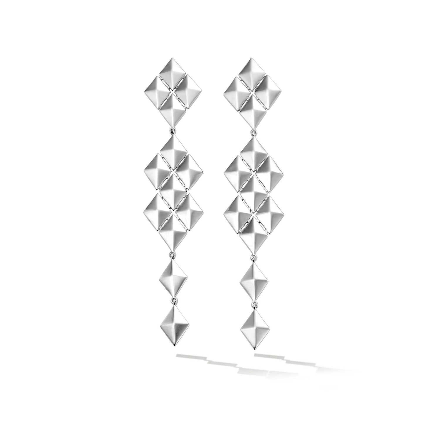 White Gold Python Symmetrical Drop Earrings