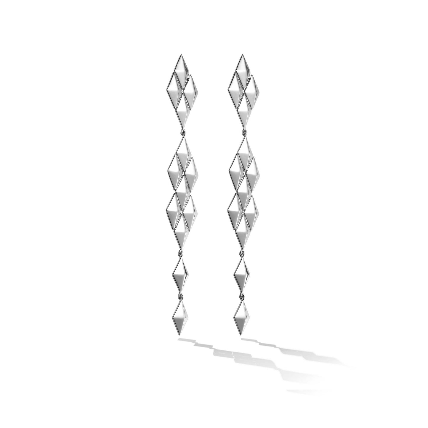 White Gold Python Symmetrical Drop Earrings