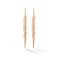 Large Rose Gold Feather Earrings - Cadar