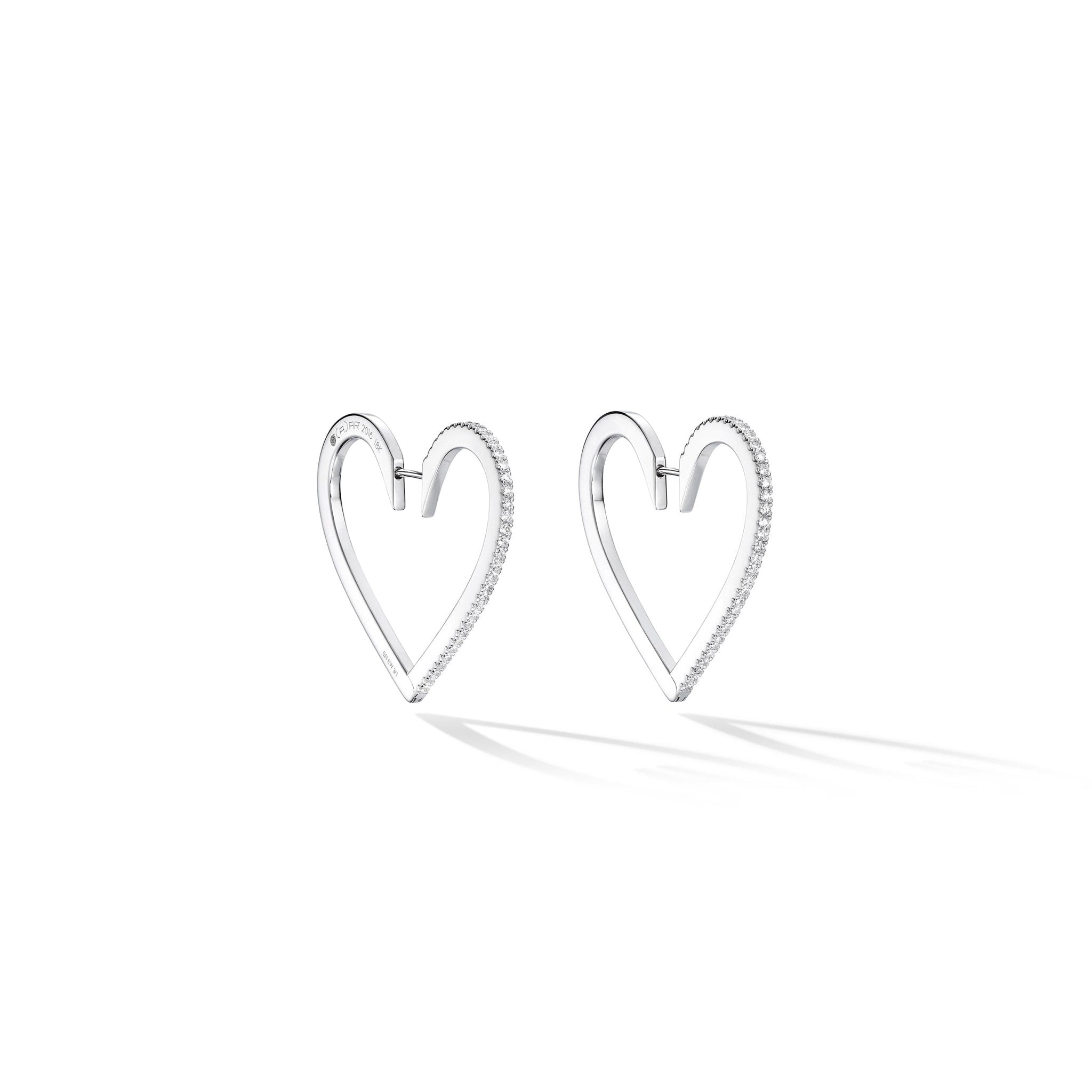 White Gold Heart Hoop Earrings – MA Jewelers - Wayne