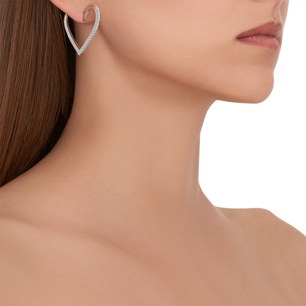 White gold deals continuous hoop earrings