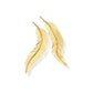 Large Yellow Gold Feather Earrings - Cadar