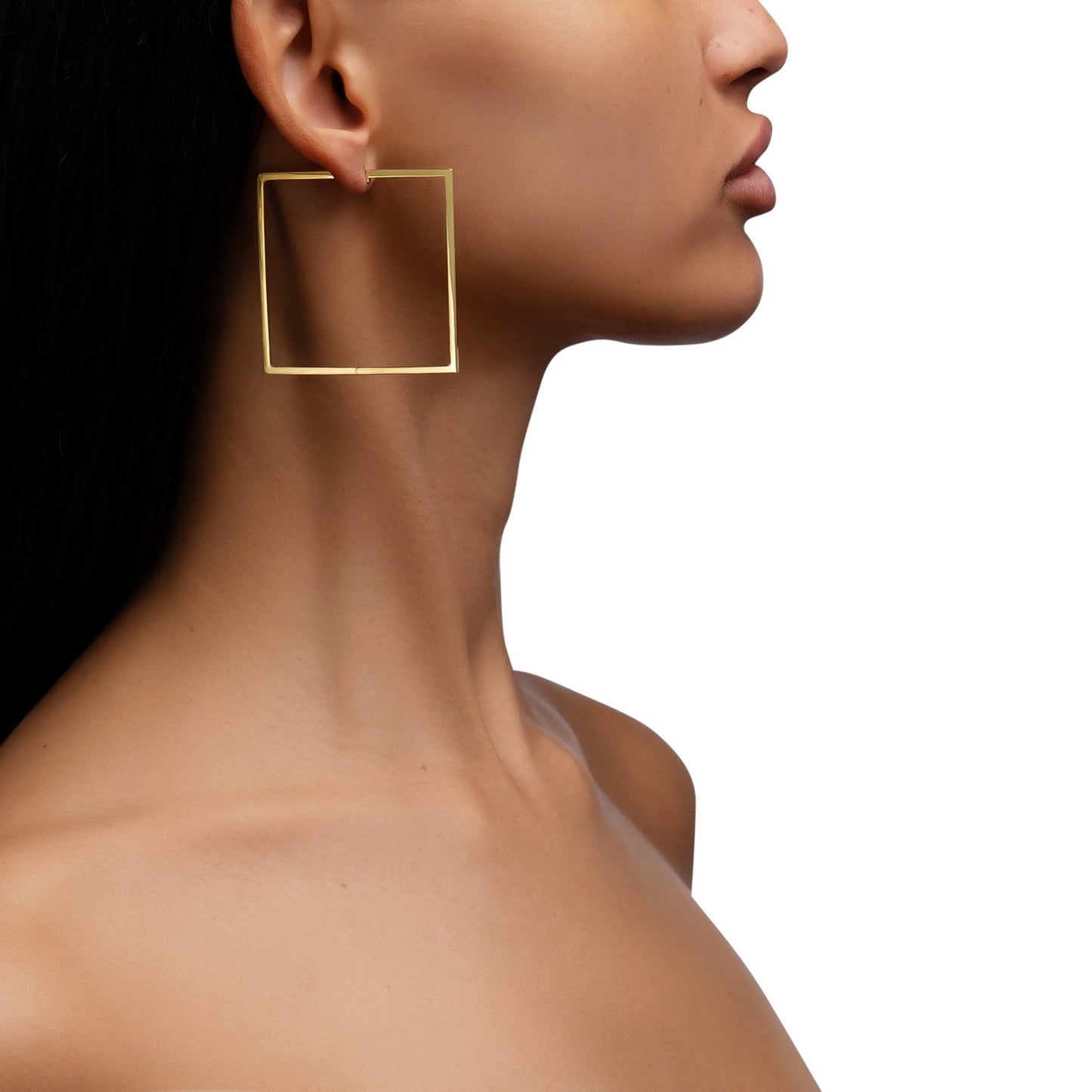 Large Yellow Gold Foundation Hoop Earring - Cadar