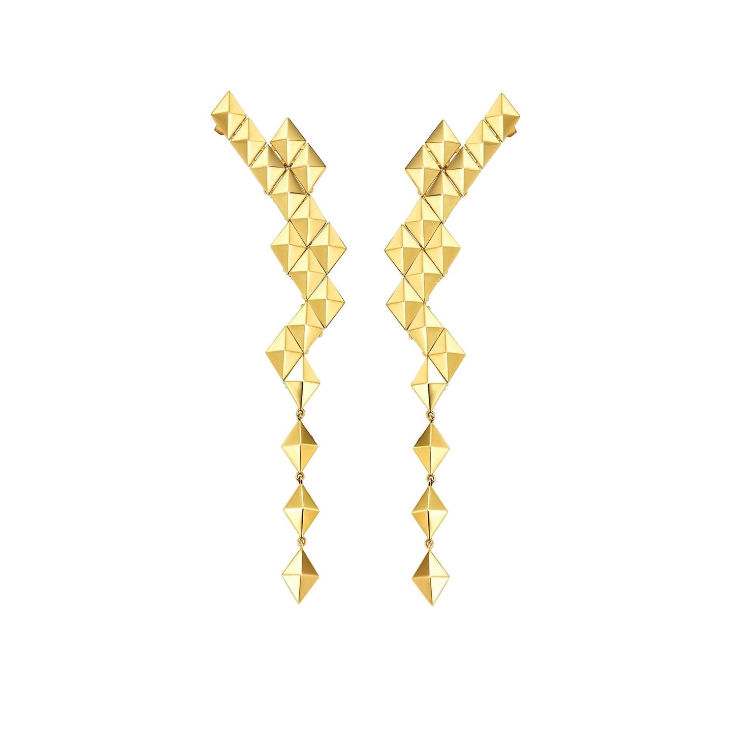 Large Yellow Gold Python Clip On Earring Climbers - Cadar