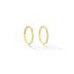 Large Yellow Gold Triplet Hoop Earrings with Black and White Diamonds - Cadar
