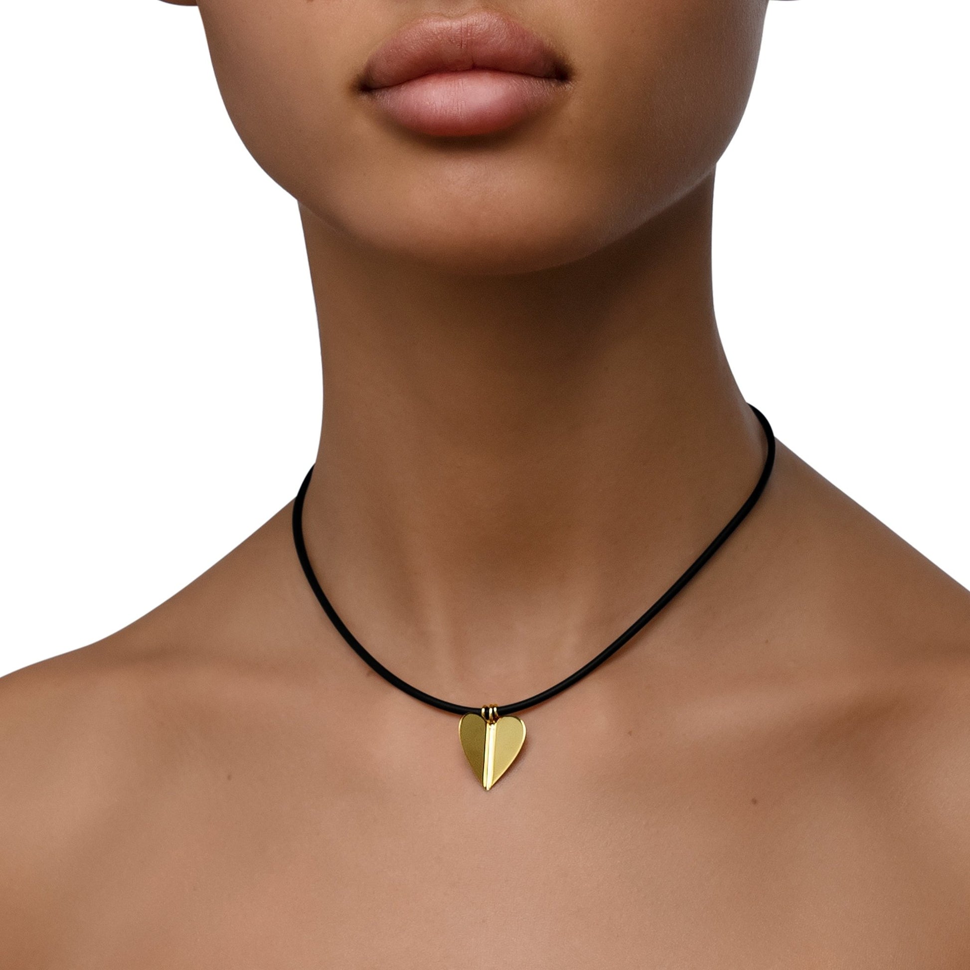 Large Yellow Gold Wings of Love Alternative Necklace - Cadar