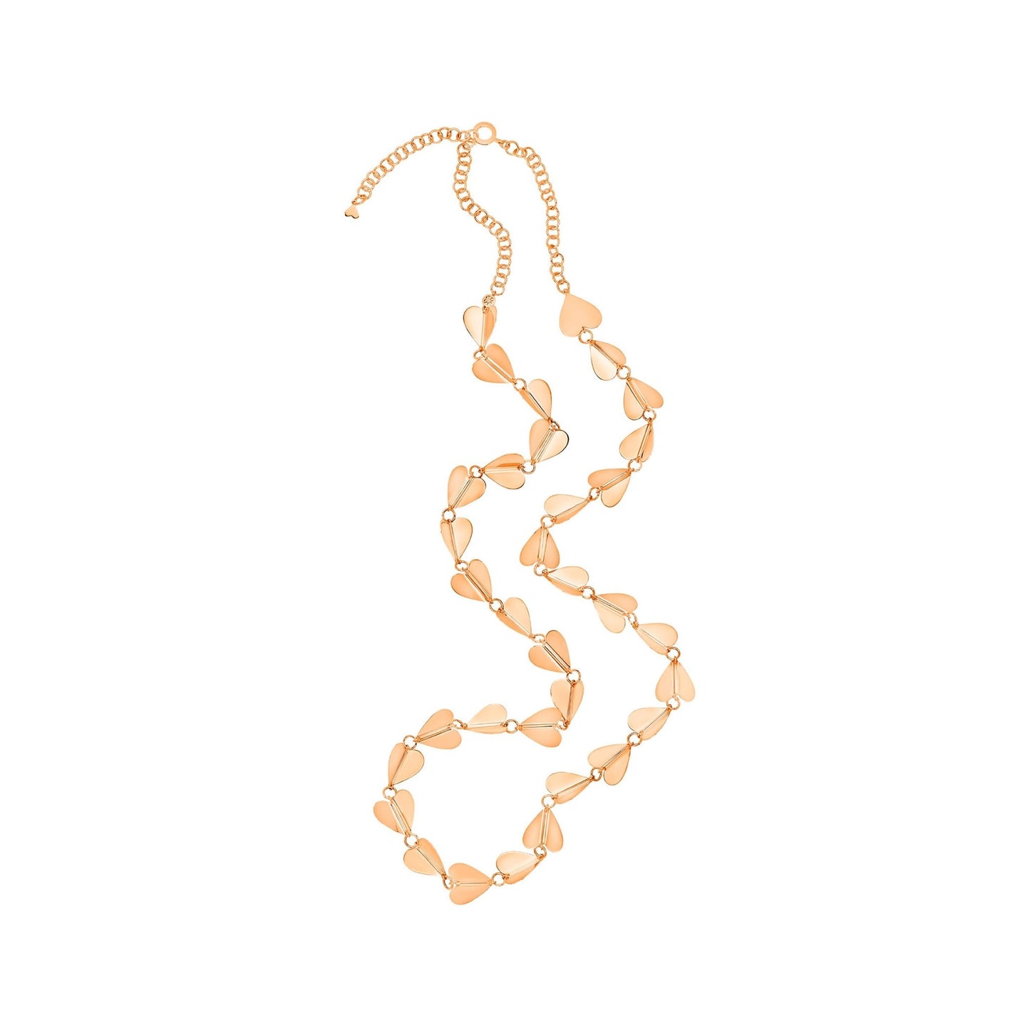 Long Rose Gold Wings of Love Necklace - Cadar