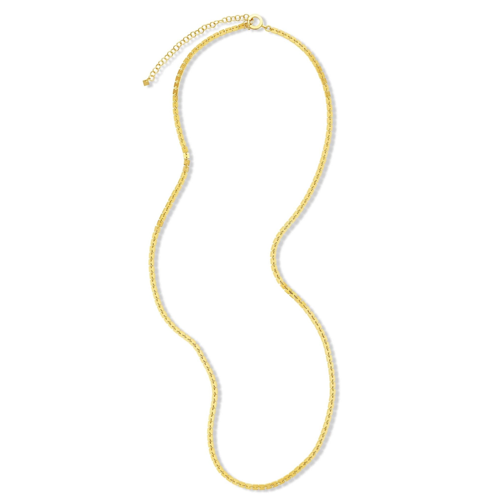 Long Yellow Gold Foundation Chain Necklace - CADAR