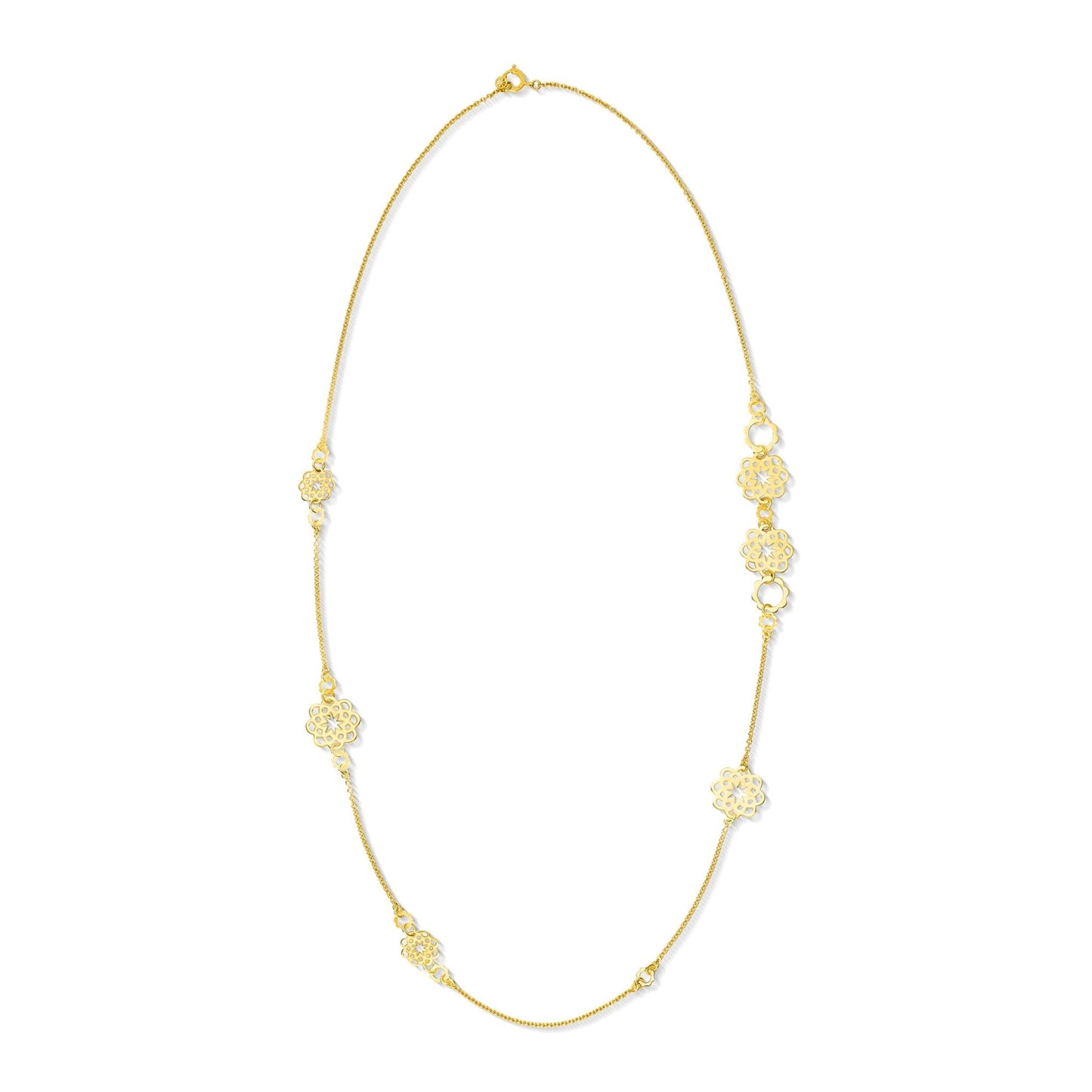 Long Yellow Gold Trio Necklace - Cadar