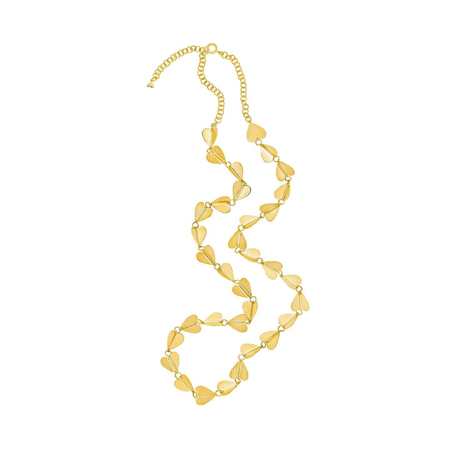 Long Yellow Gold Wings of Love Necklace - Cadar