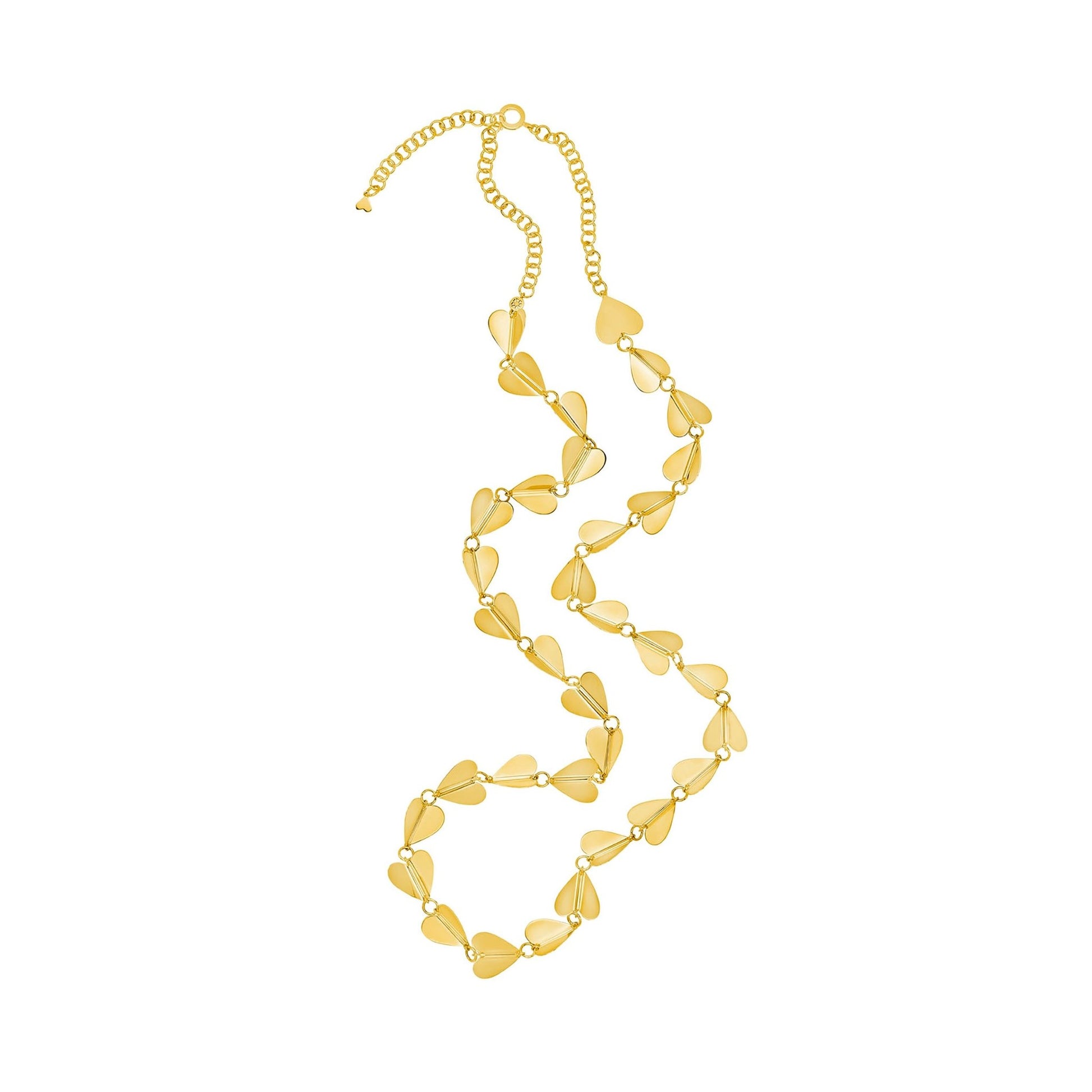 Long Yellow Gold Wings of Love Necklace - Cadar