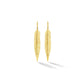 Medium Yellow Gold Feather Earrings - Cadar