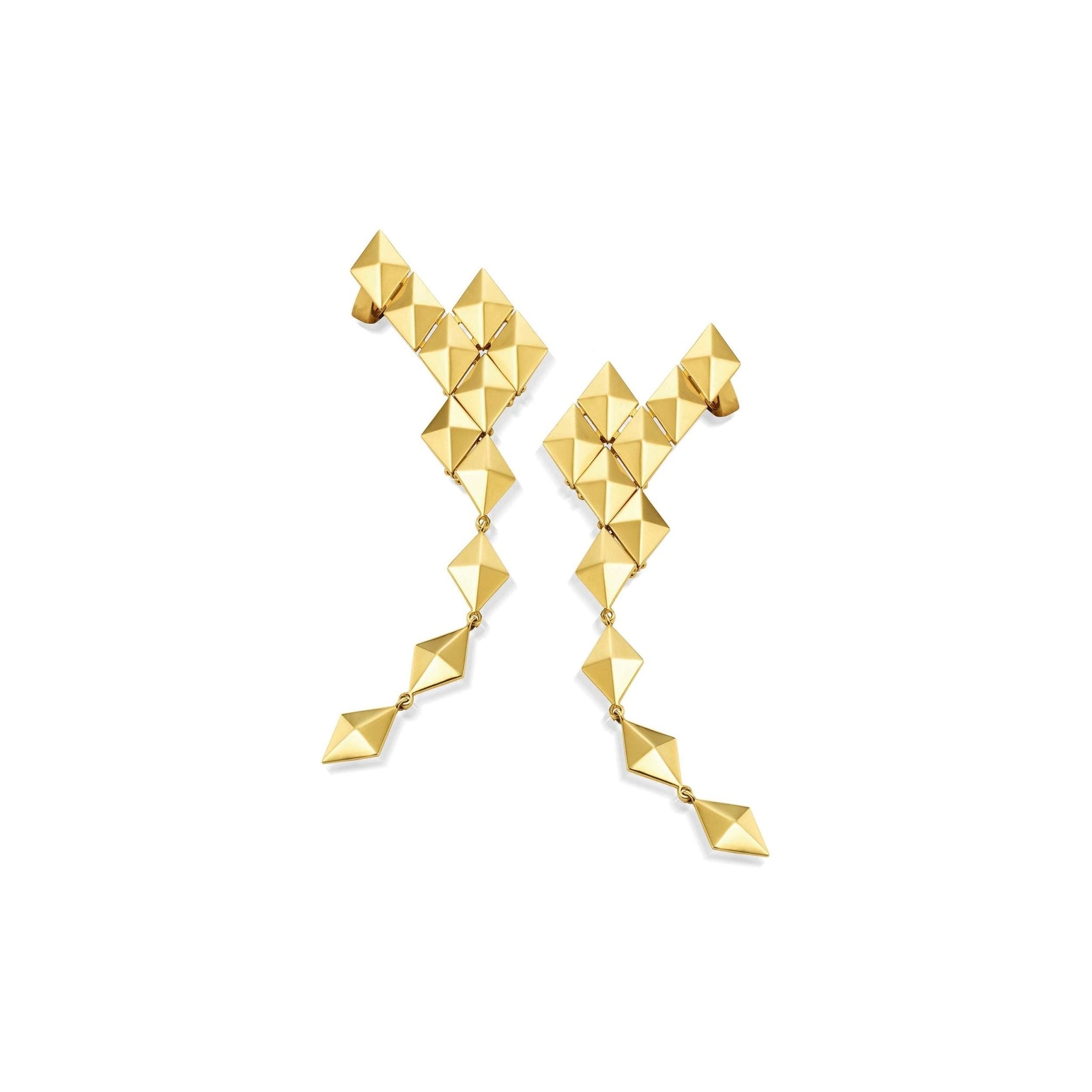 Medium Yellow Gold Python Clip On Ear Climbers - Cadar