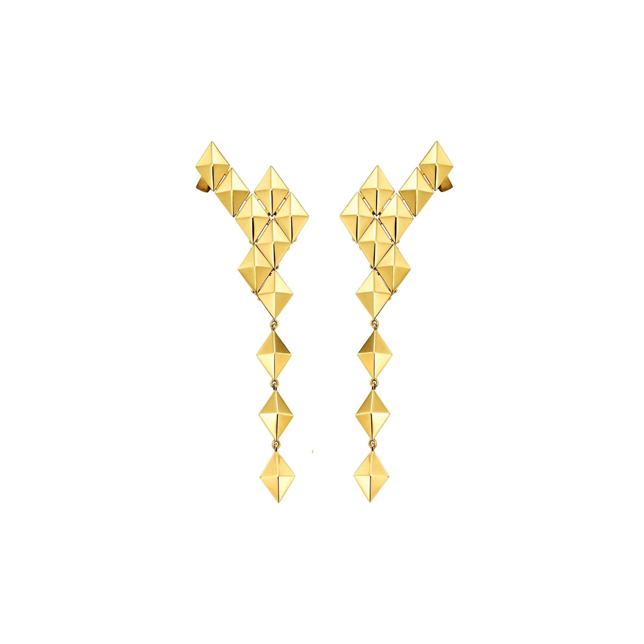 Medium Yellow Gold Python Clip On Ear Climbers - Cadar