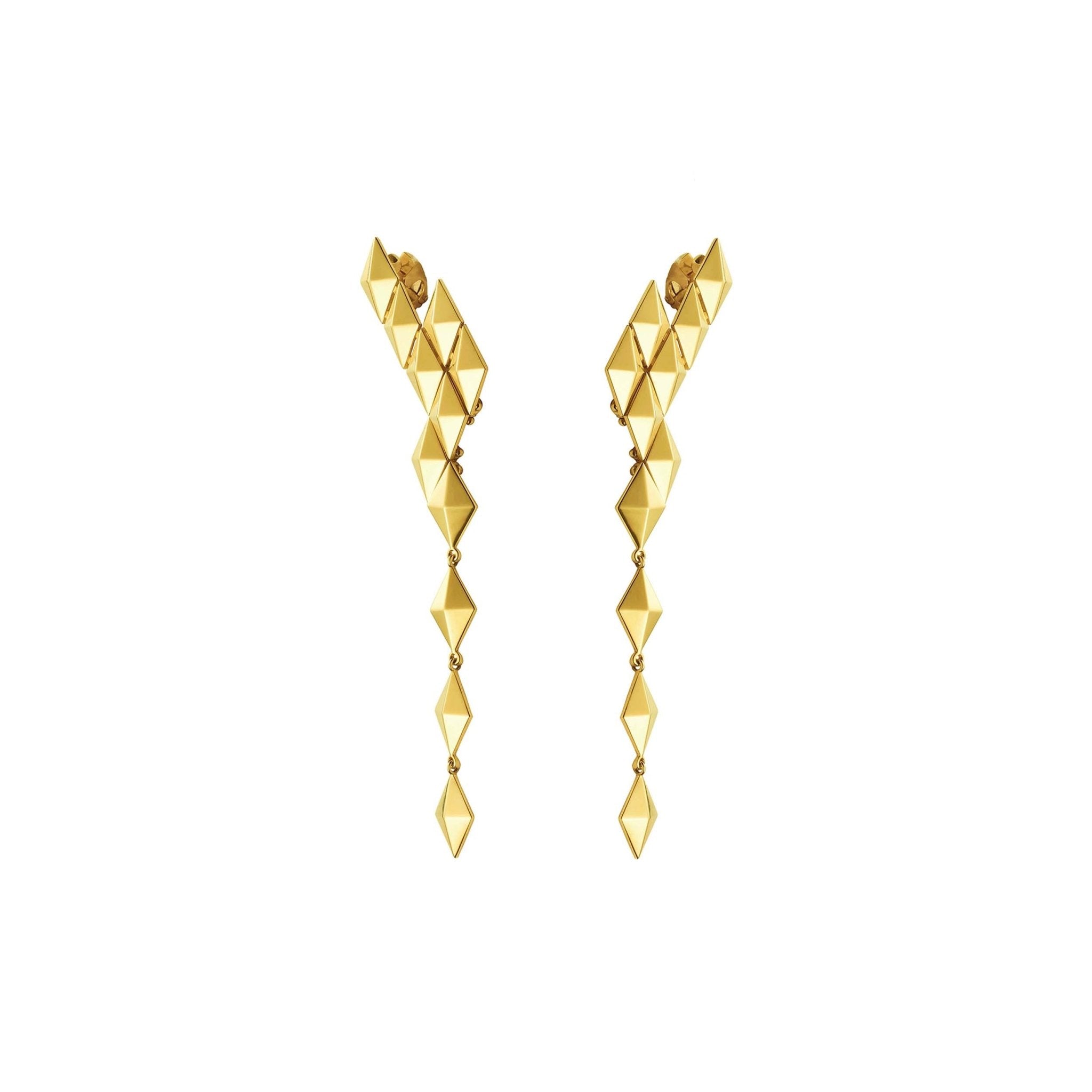 Medium Yellow Gold Python Clip On Ear Climbers - Cadar