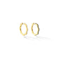 Medium Yellow Gold Triplet Hoop Earrings with Black and White Diamonds - Cadar