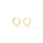 Medium Yellow Gold Triplet Hoop Earrings with White Diamonds - Cadar