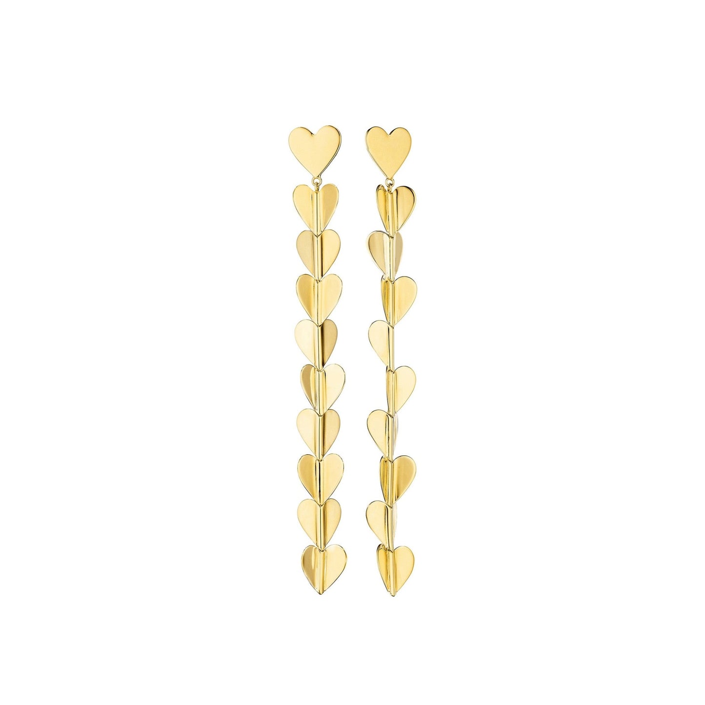 Medium Yellow Gold Wings of Love Drop Earrings - Cadar