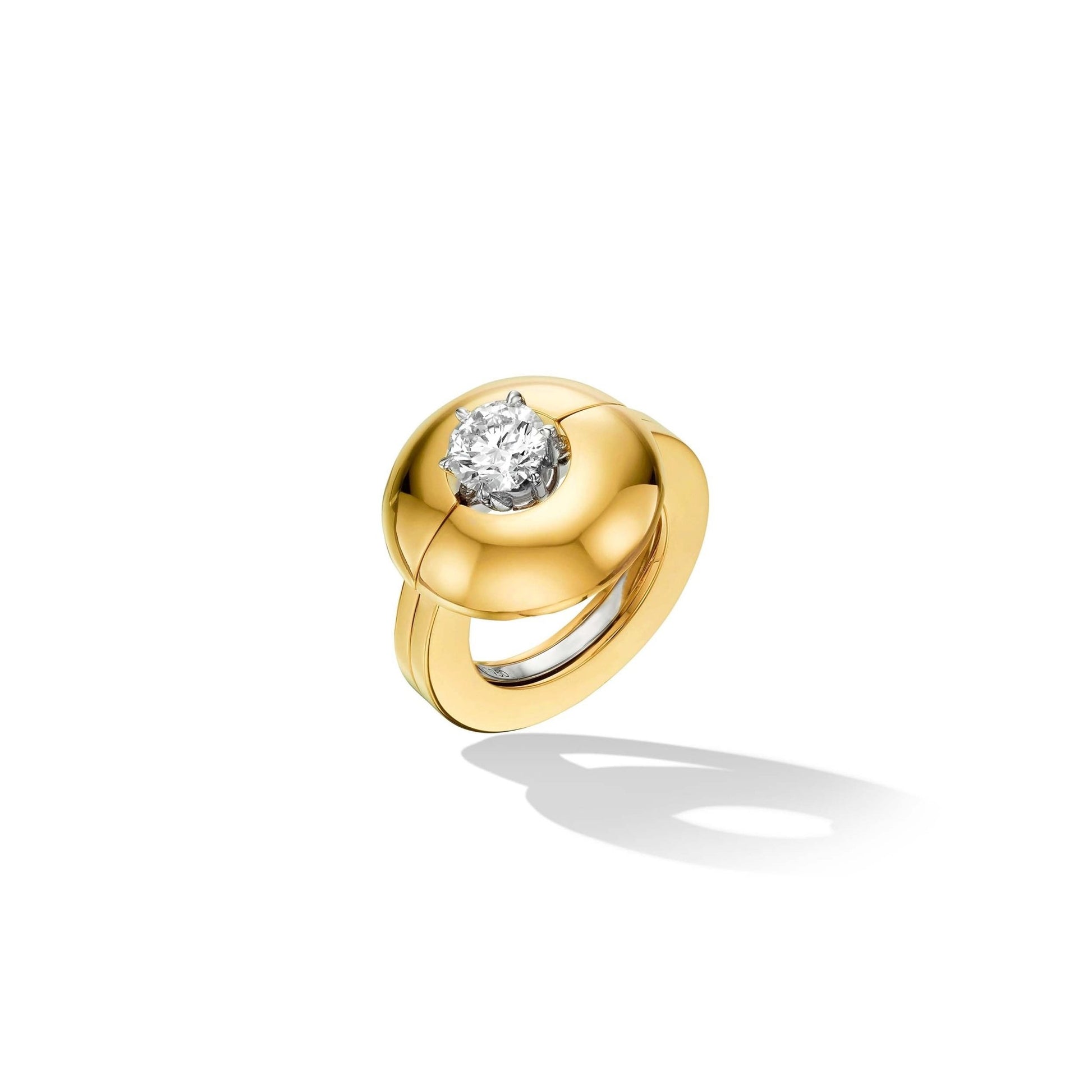 Unique Gold Solitaire Ring Enhancer | Engagement Ring Jacket | Cadar 6.5