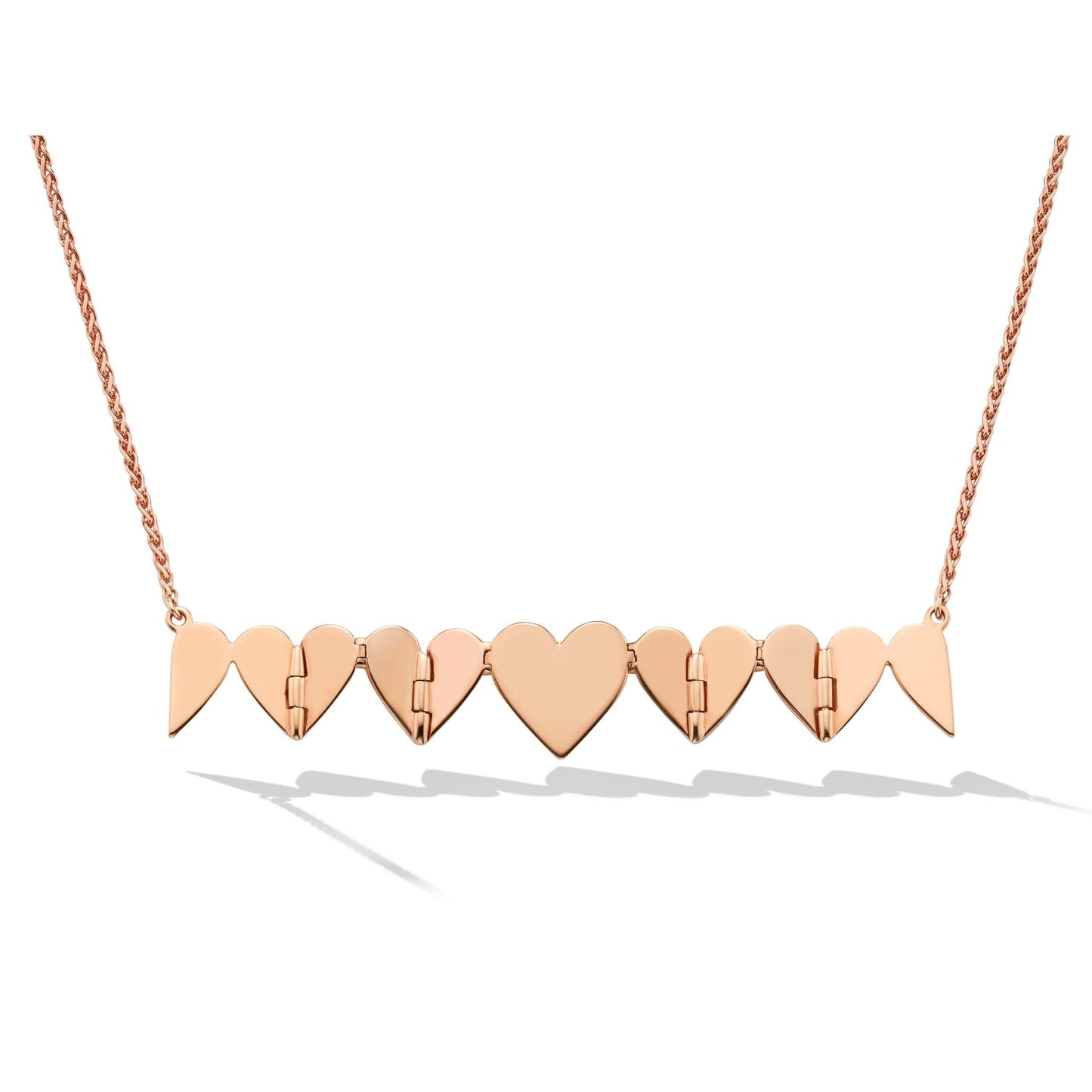 Rose Gold Endless 5 Heart Necklace - Cadar