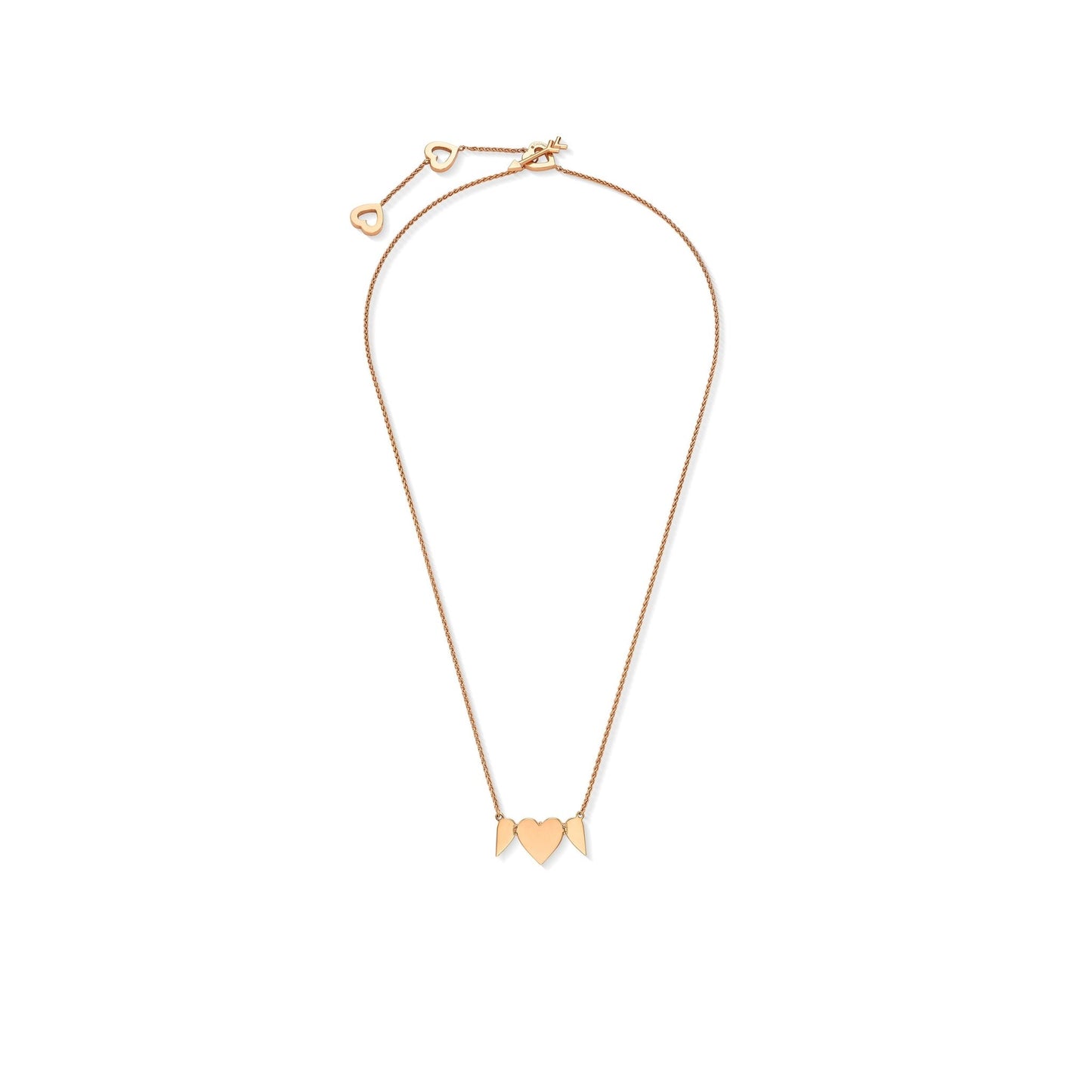 Rose Gold Endless 5 Heart Necklace - Cadar