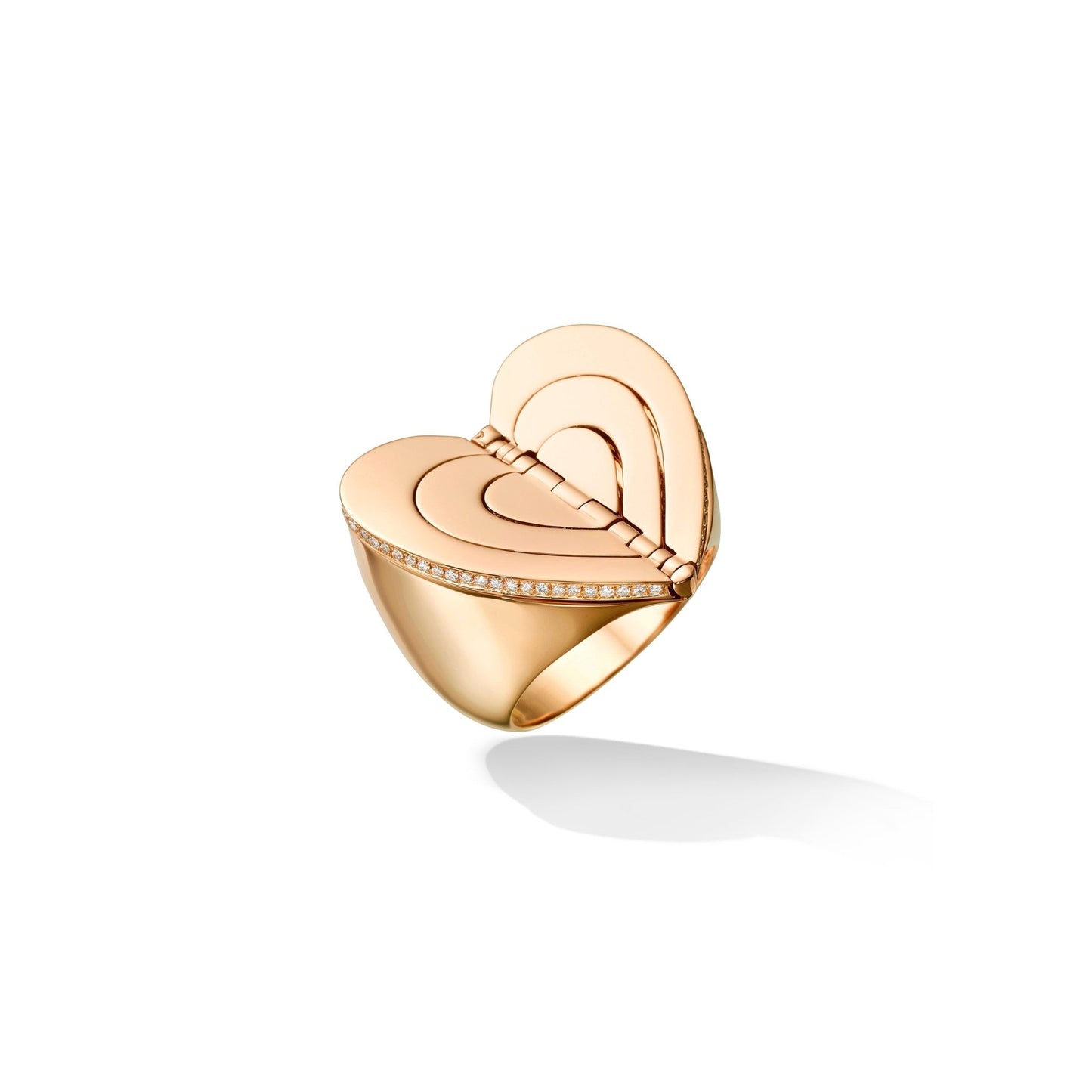 Rose Gold Endless Cocktail Ring with White Diamonds - Cadar