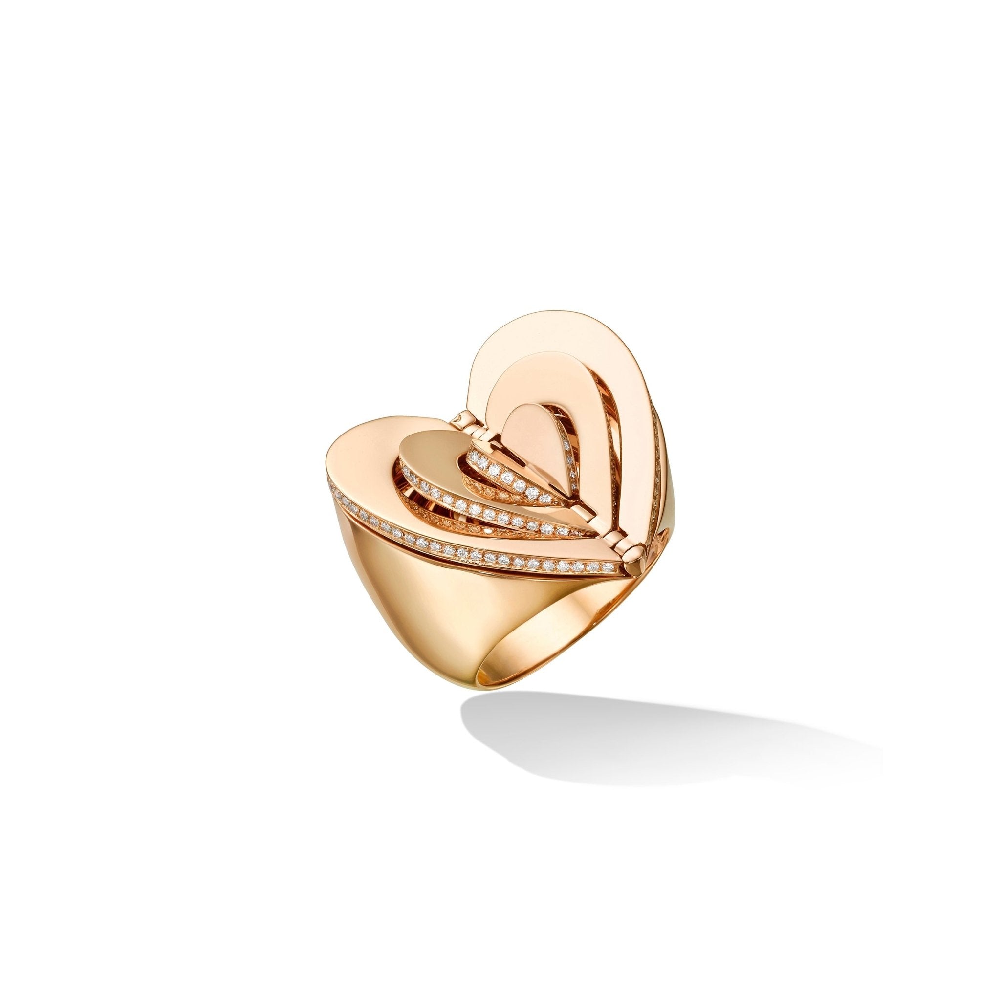 Rose Gold Endless Cocktail Ring with White Diamonds - Cadar