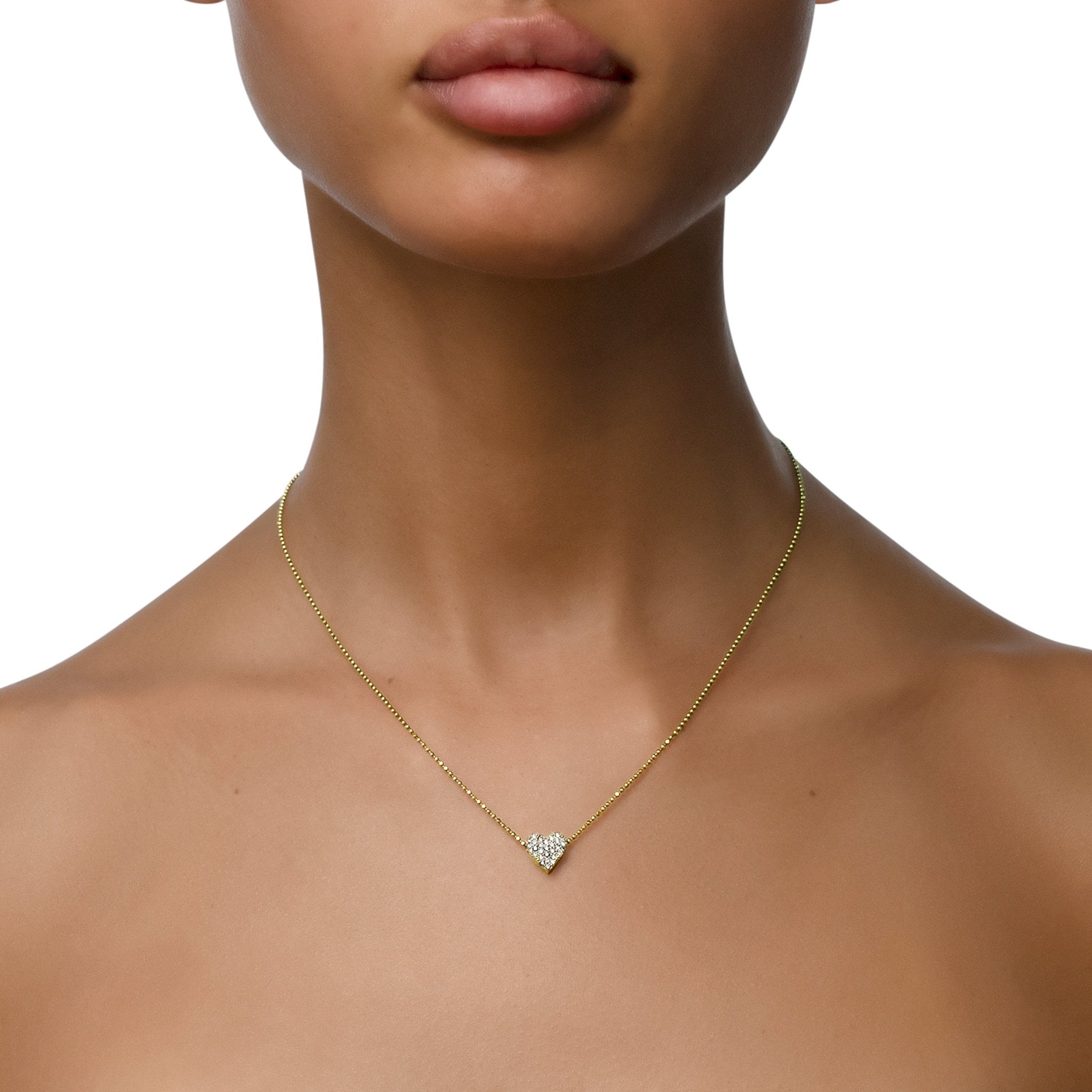 Heart-shaped Diamond Pendant in Rose Gold | KLENOTA
