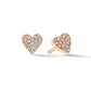 Rose Gold Endless Heart Stud Earrings with Pavé Diamonds - Cadar