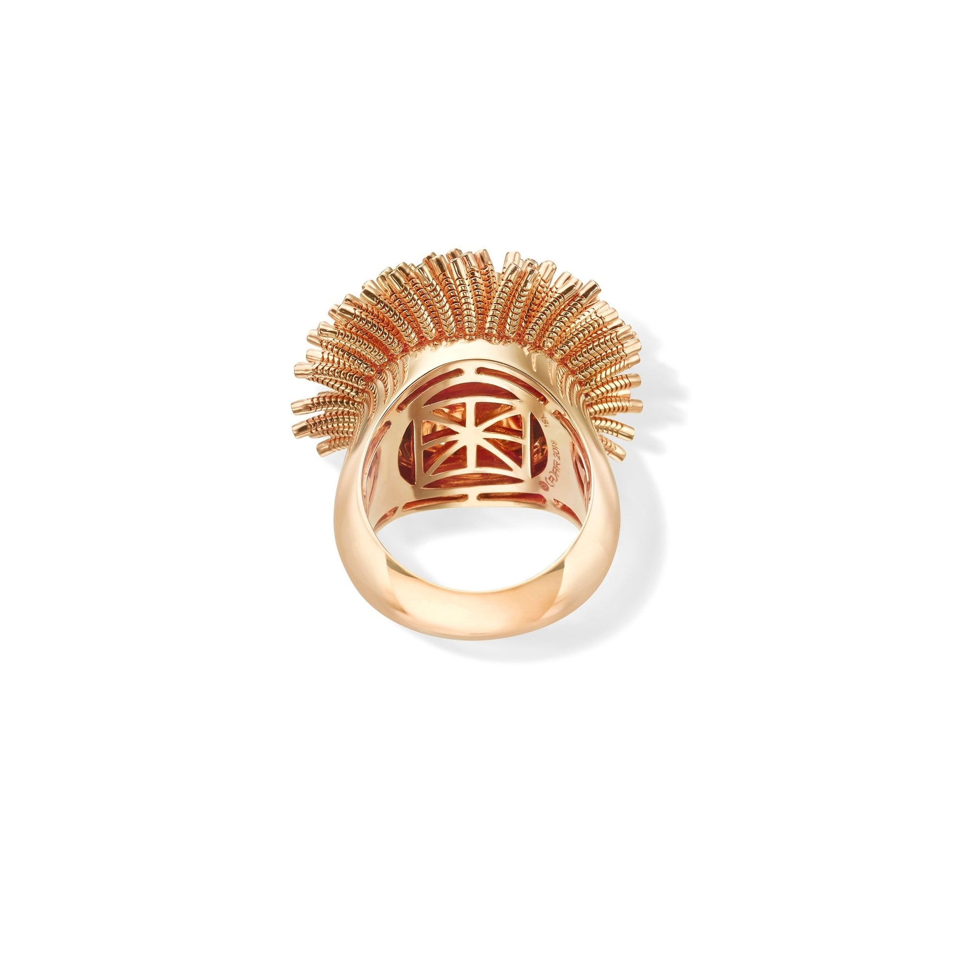 Rose Gold Fur Ring with White Diamonds - Cadar