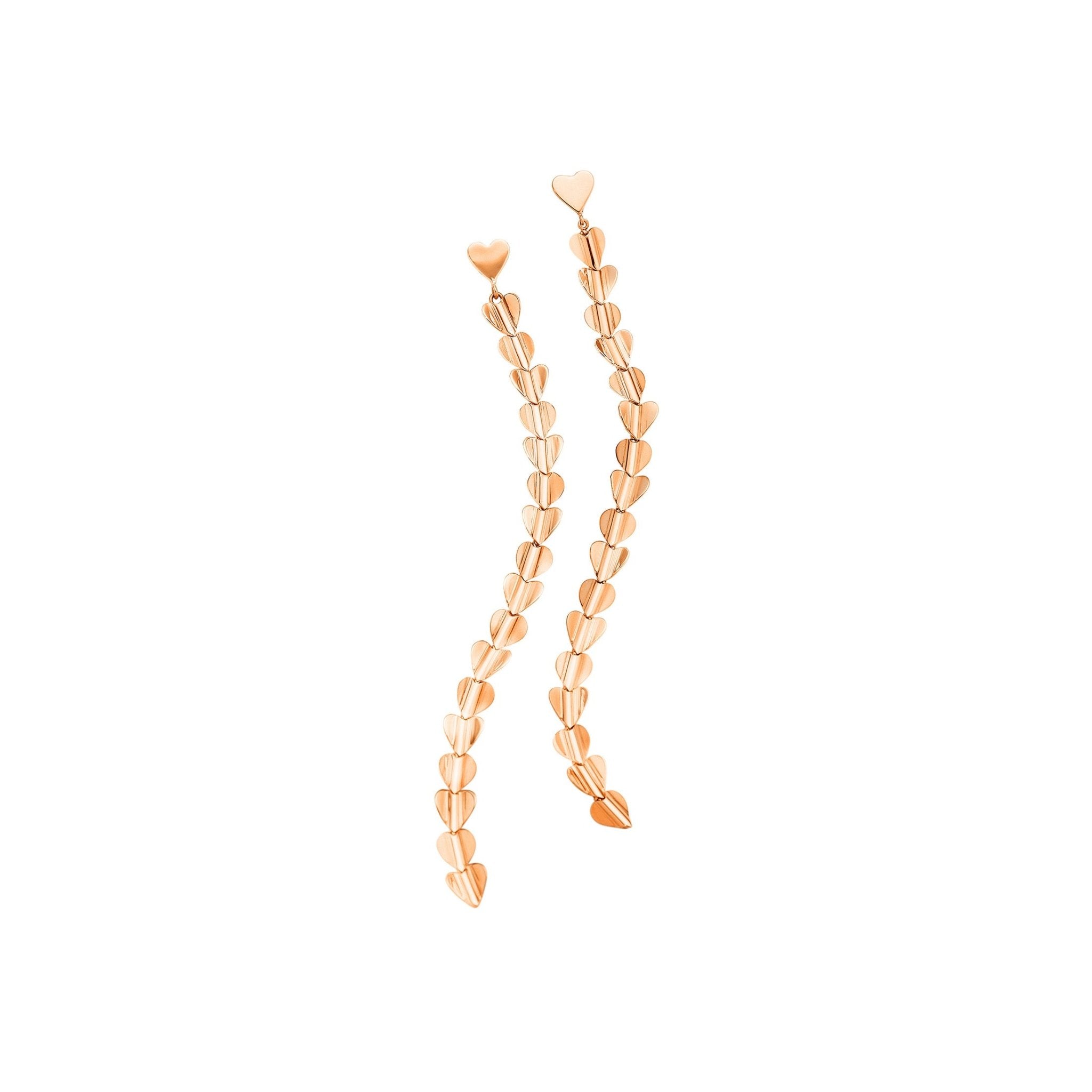 Small Rose Gold Wings of Love Drop Earrings - Cadar