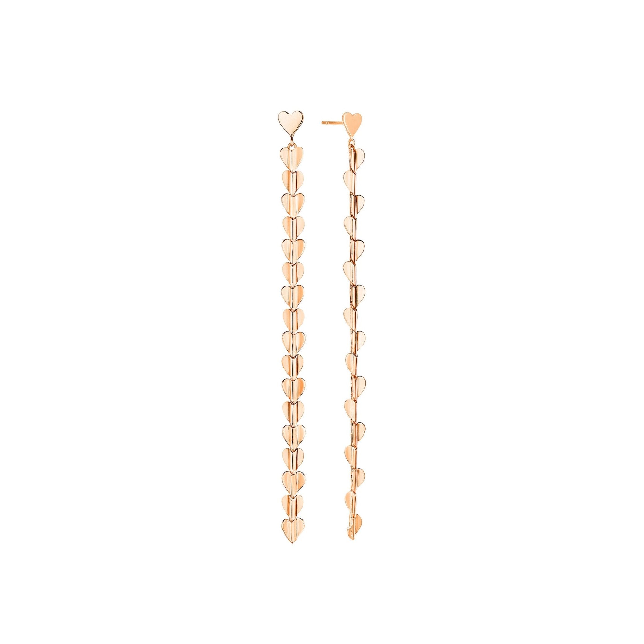 Small Rose Gold Wings of Love Drop Earrings - Cadar