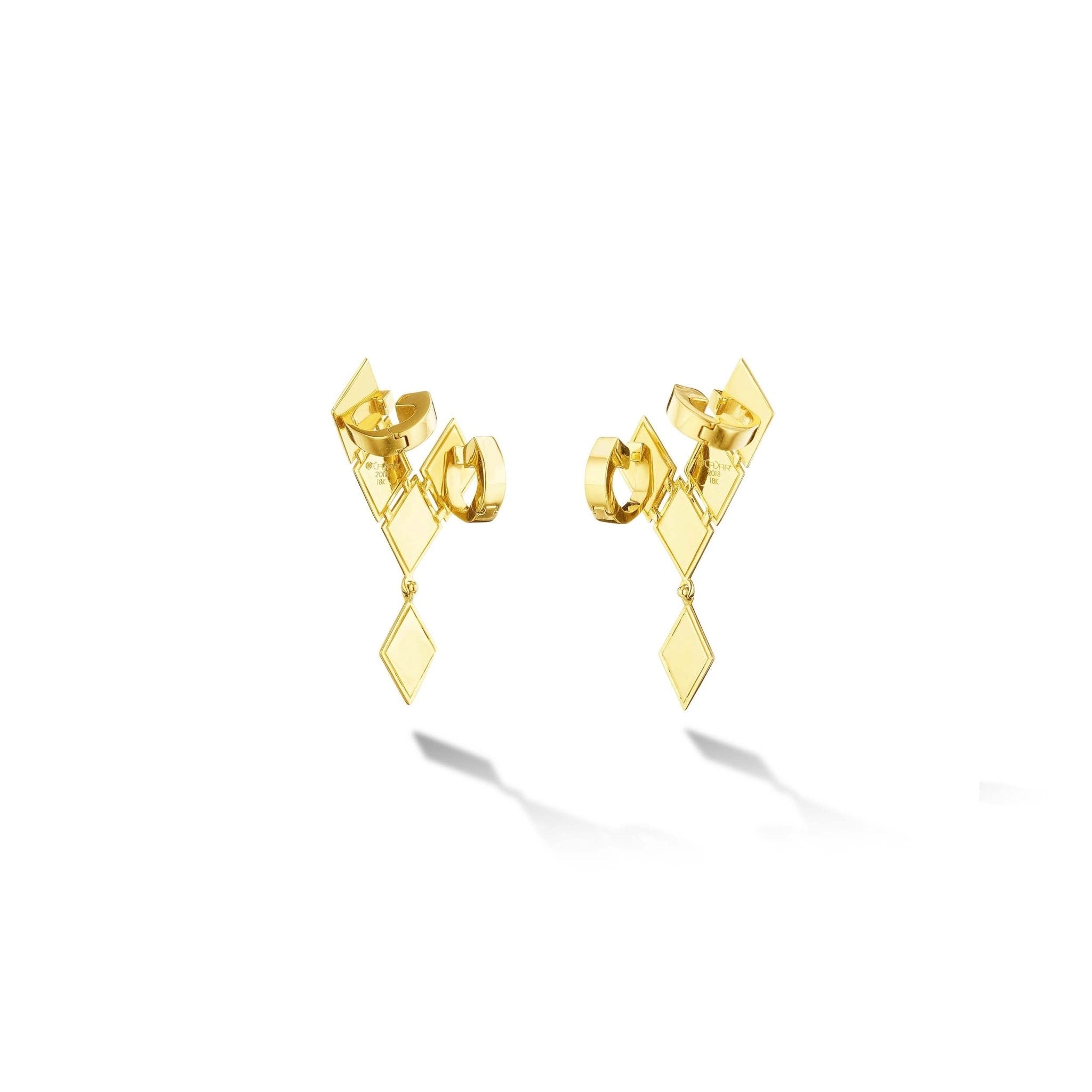 Small Yellow Gold Clip On Python Ear Climbers - Cadar