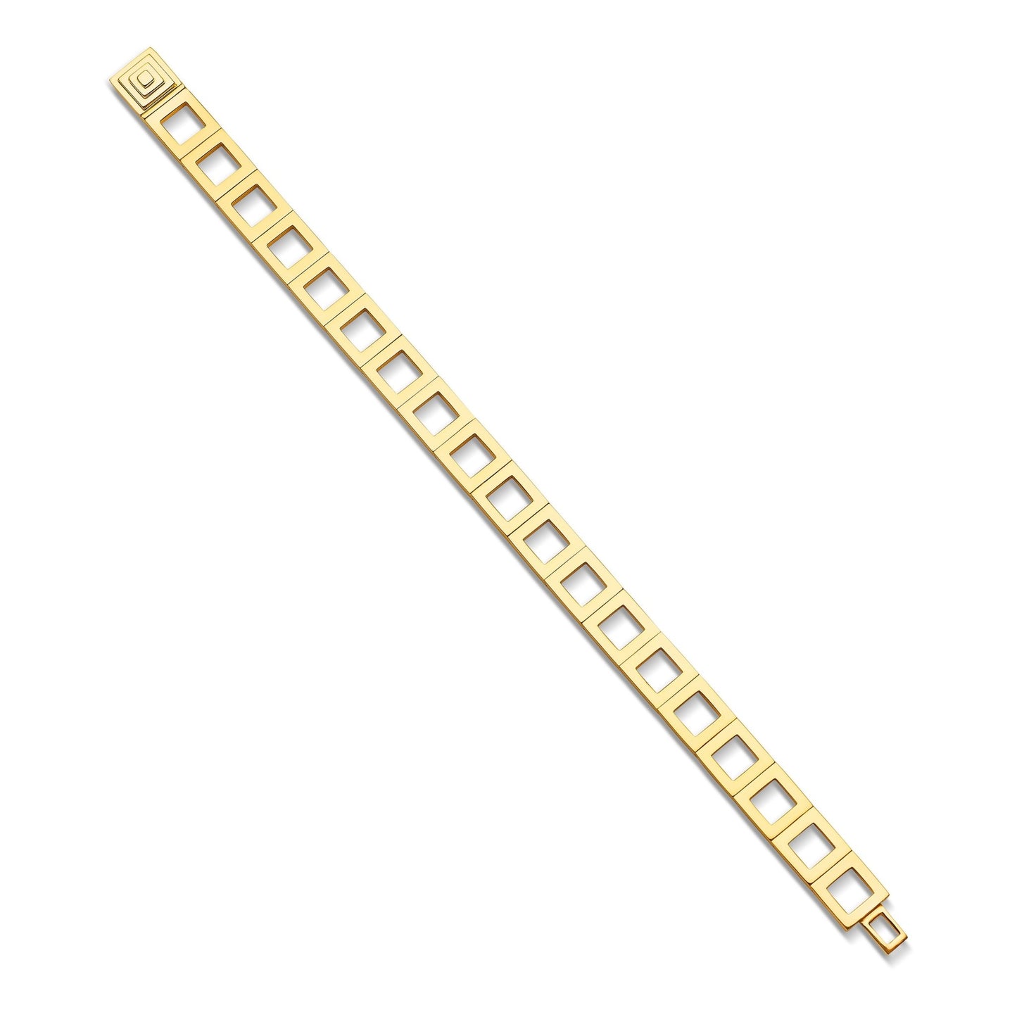 Small Yellow Gold Foundation Square Link Bracelet - Cadar
