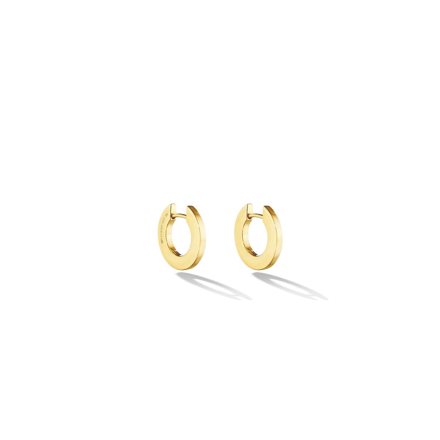 Small Yellow Gold Plain Hoop Earrings - Cadar