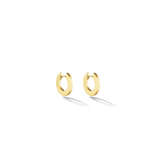 Small Yellow Gold Plain Hoop Earrings - Cadar