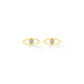 Small Yellow Gold Reflections Stud Earrings with White Pave Diamonds - CADAR