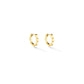 Small Yellow Gold Triplet Plain Hoop Earrings - Cadar
