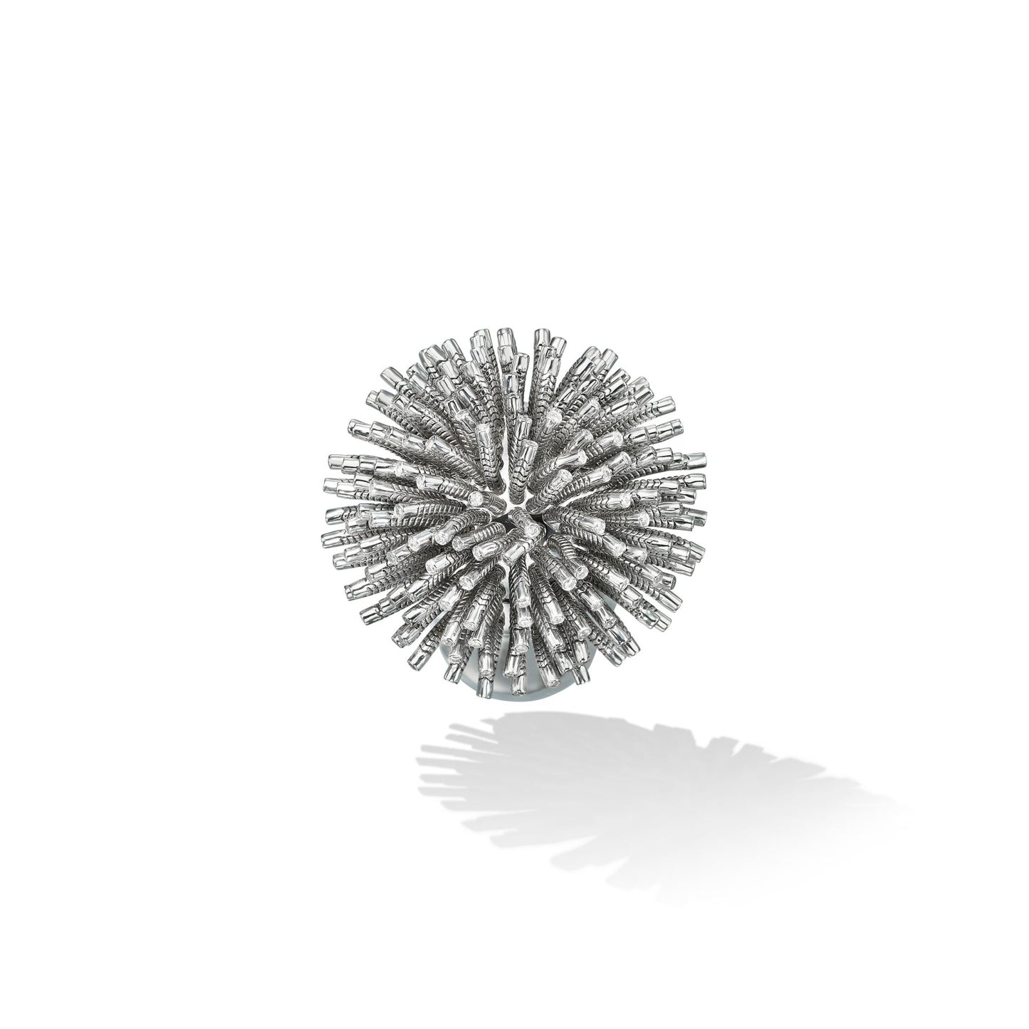 White Gold Fur Ring with White Diamonds - Cadar